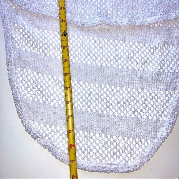 White Crochet Hi-Lo Top or Swim CoverUp Size Medium - Picture 5 of 5